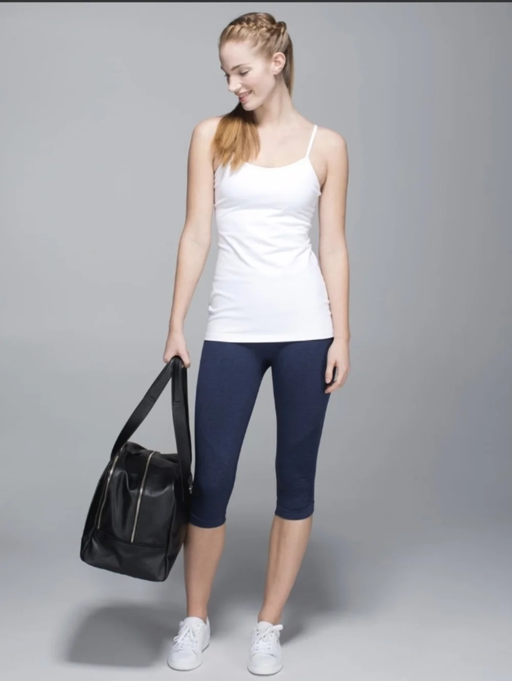 Lululemon In The Flow Crop II Heathered Deep Navy - Picture 3 of 11